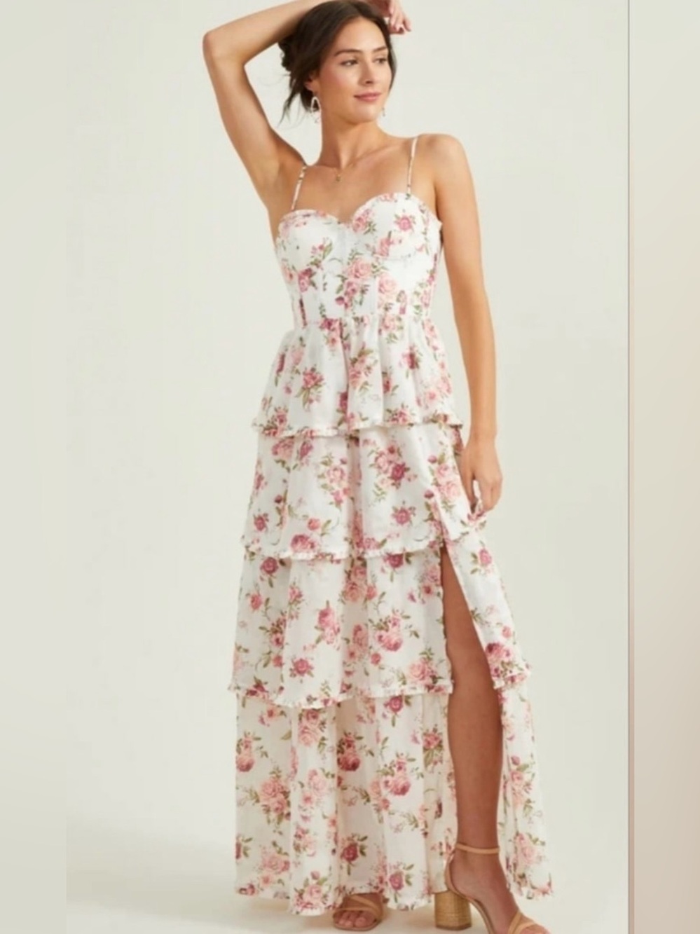 NWT Altar'd State Stellni Floral Maxi Corset Dress Size S